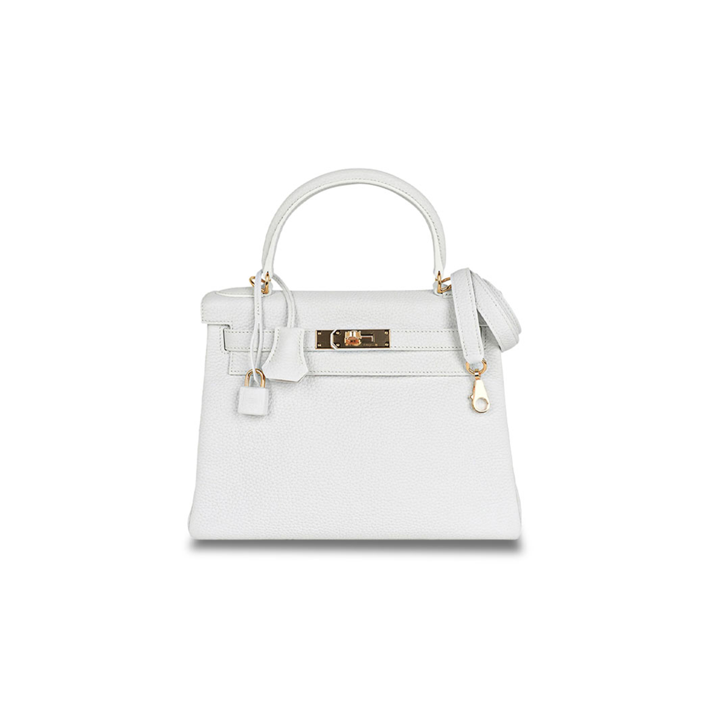 HERMÈS MASTER KELLY 28 WHITE BAG GOLD HARDWARE LEATHER (28*22*10cm) 